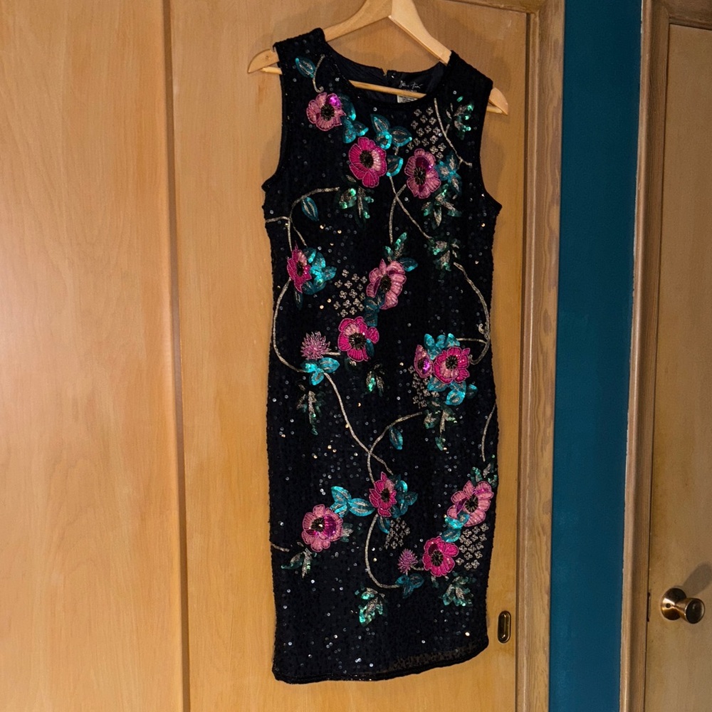 Vintage Silk Beaded Diane Freis Dress
